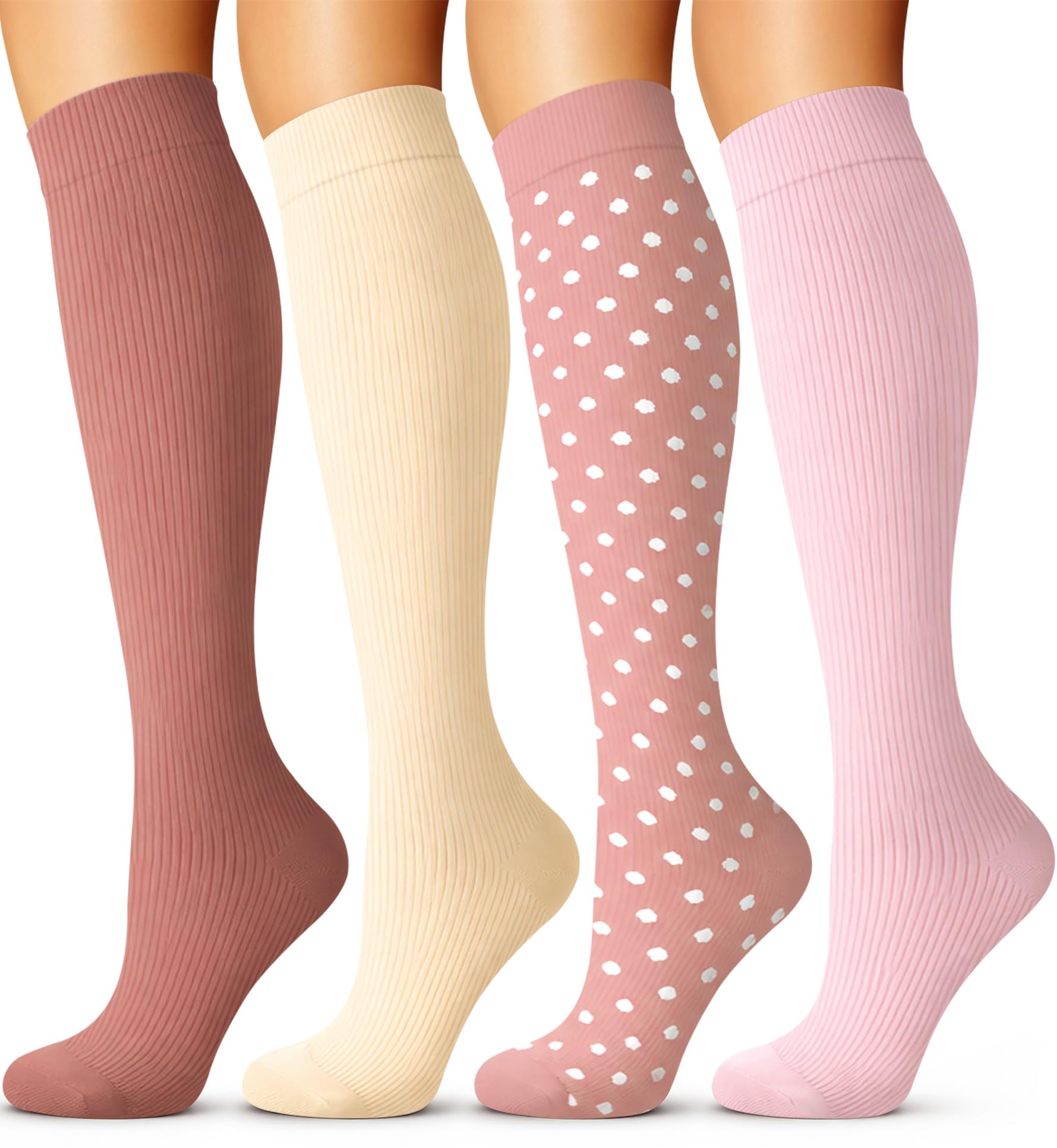 best compression socks for nurses 2026, Laite Hebe compression socks 4 pairs, circulation compression socks for running, athletic support compression socks women and men, long-tail compression socks for daily wear