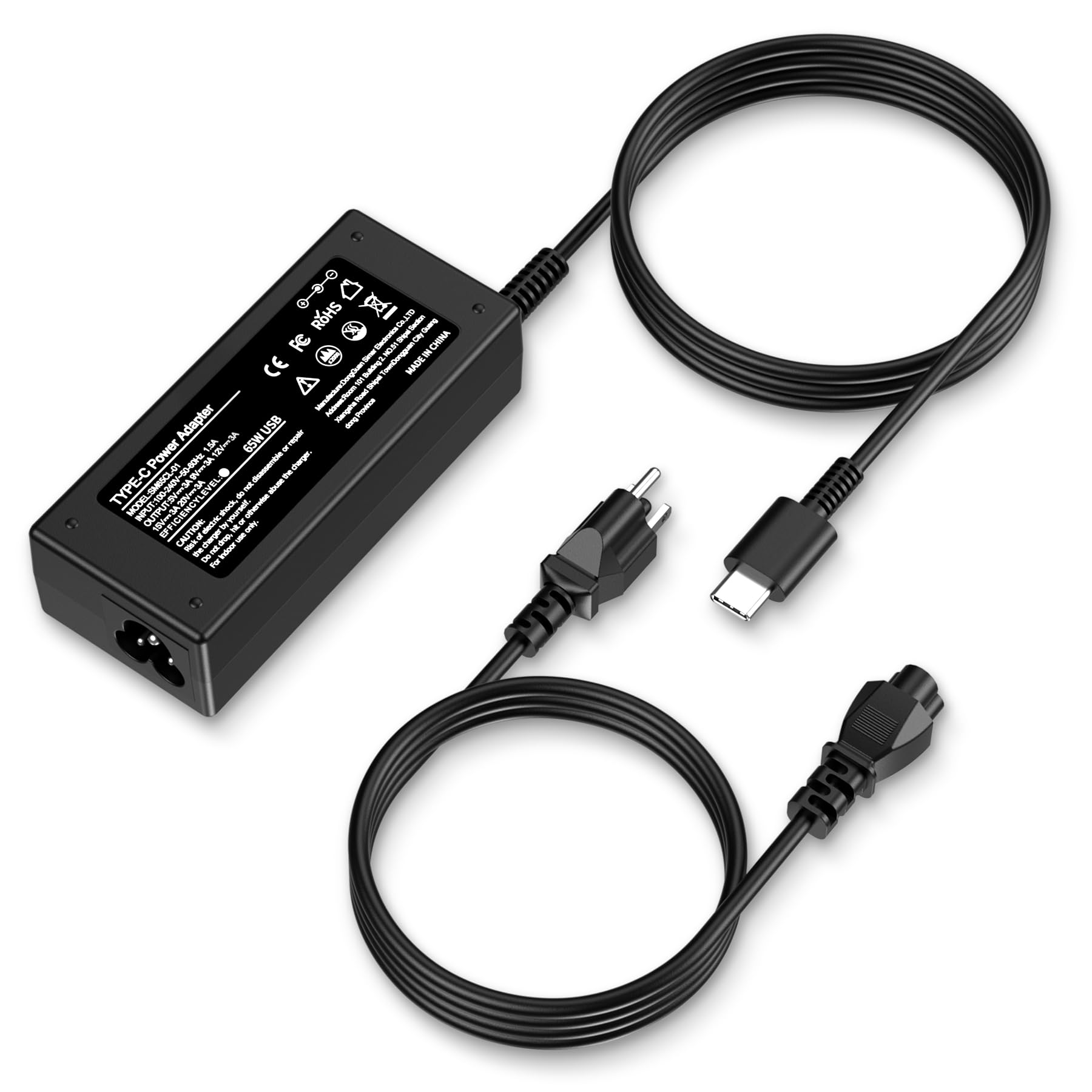 INEXEWOC Universal 65W USB C Laptop Charger Compatible with Lenovo,HP, Dell, Acer, Asus, Samsung, Google and More, for Office
