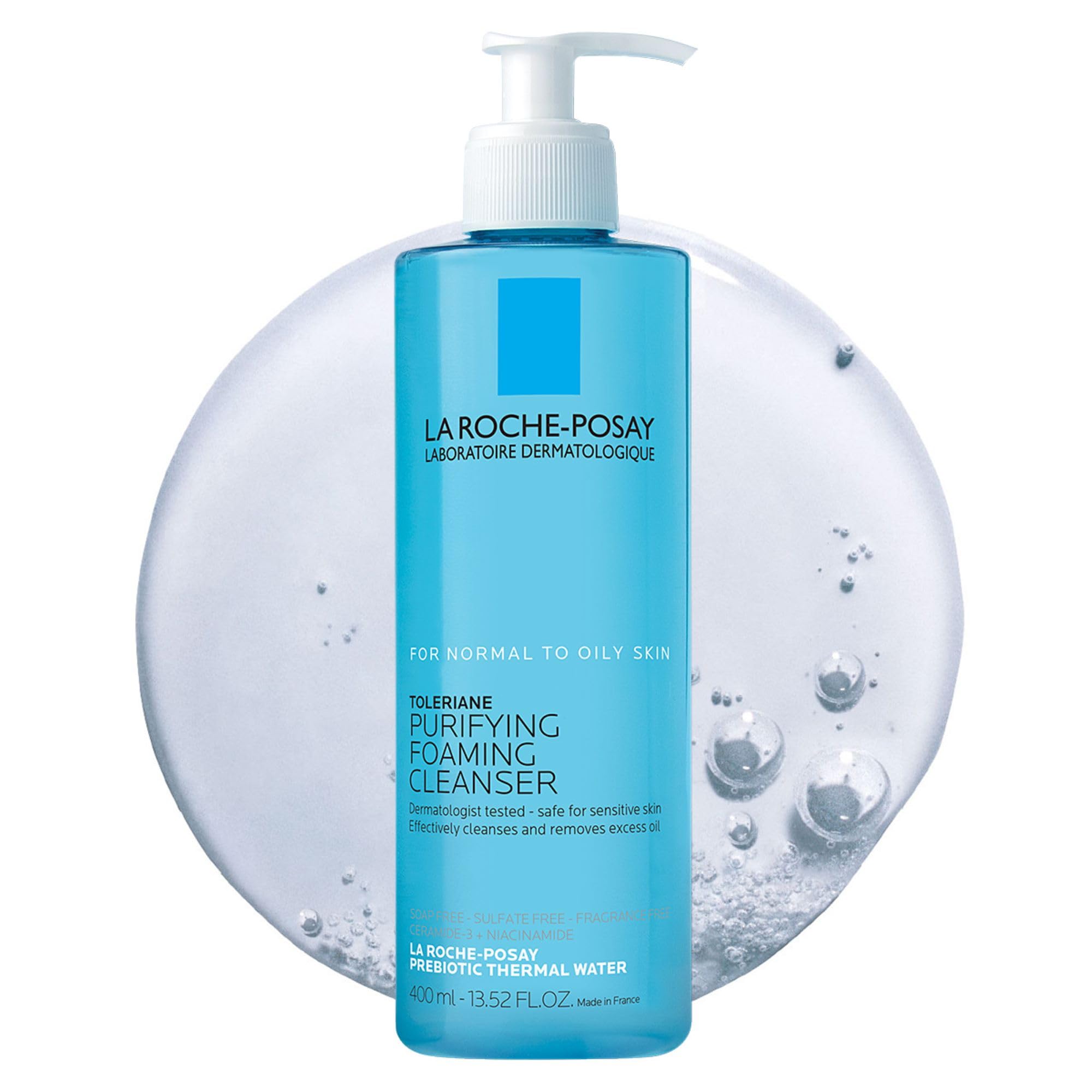La Roche-Posay Toleriane Purifying Foaming Facial Cleanser with Niacinamide | Oil free face wash for sensitive skin with niac